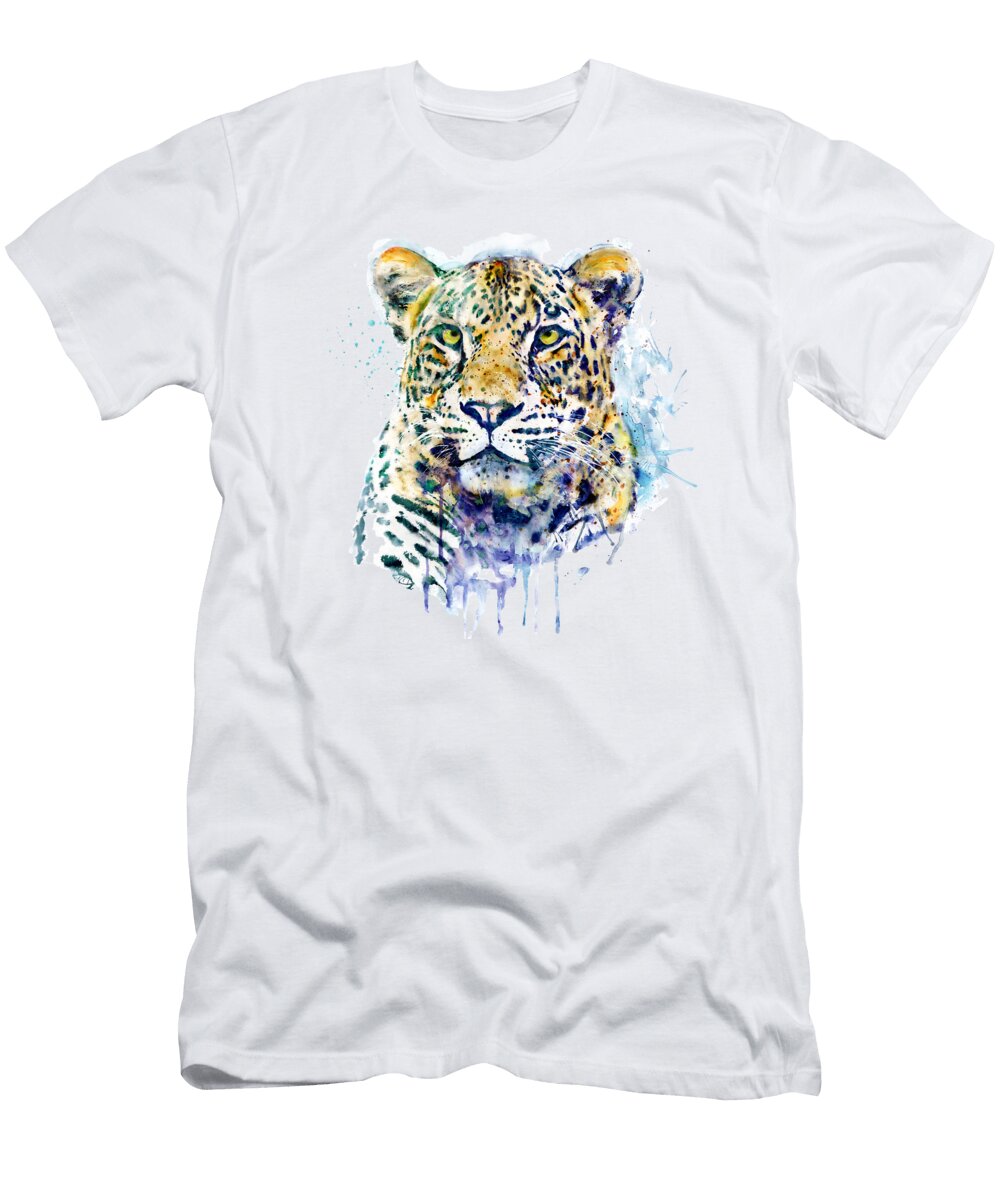 Leopard Head Watercolor Marian Voicu T-Shirt