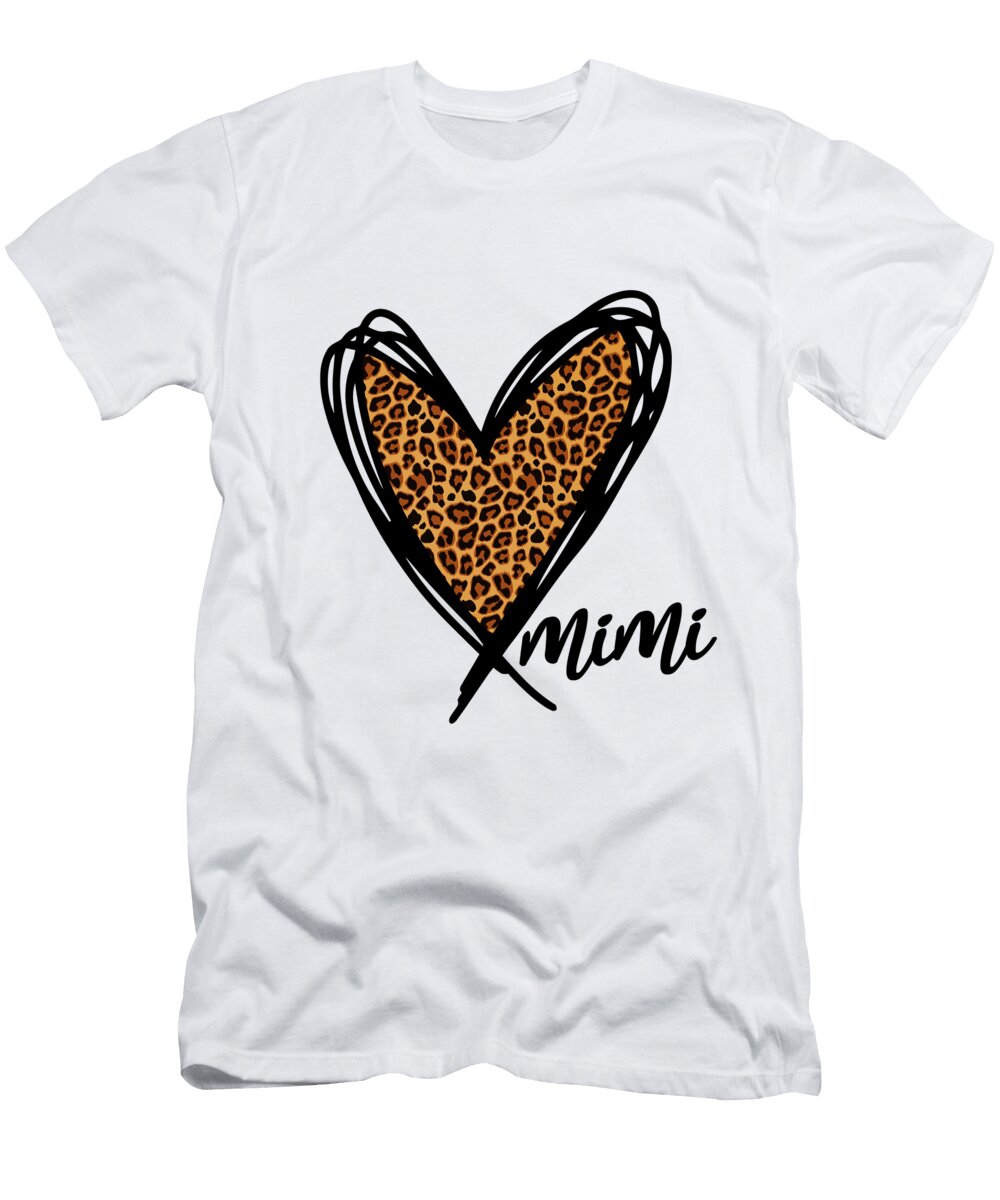 Leopard Mimi Love Heart Grandma Mothers Day Deon Du Plessis Art T-Shirt