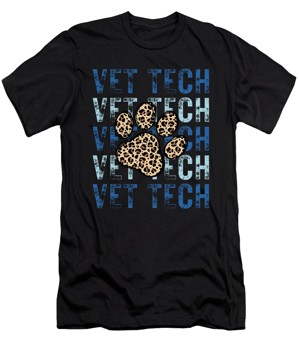 Leopard Paw Vet Tech Design Studi Alex T-Shirt