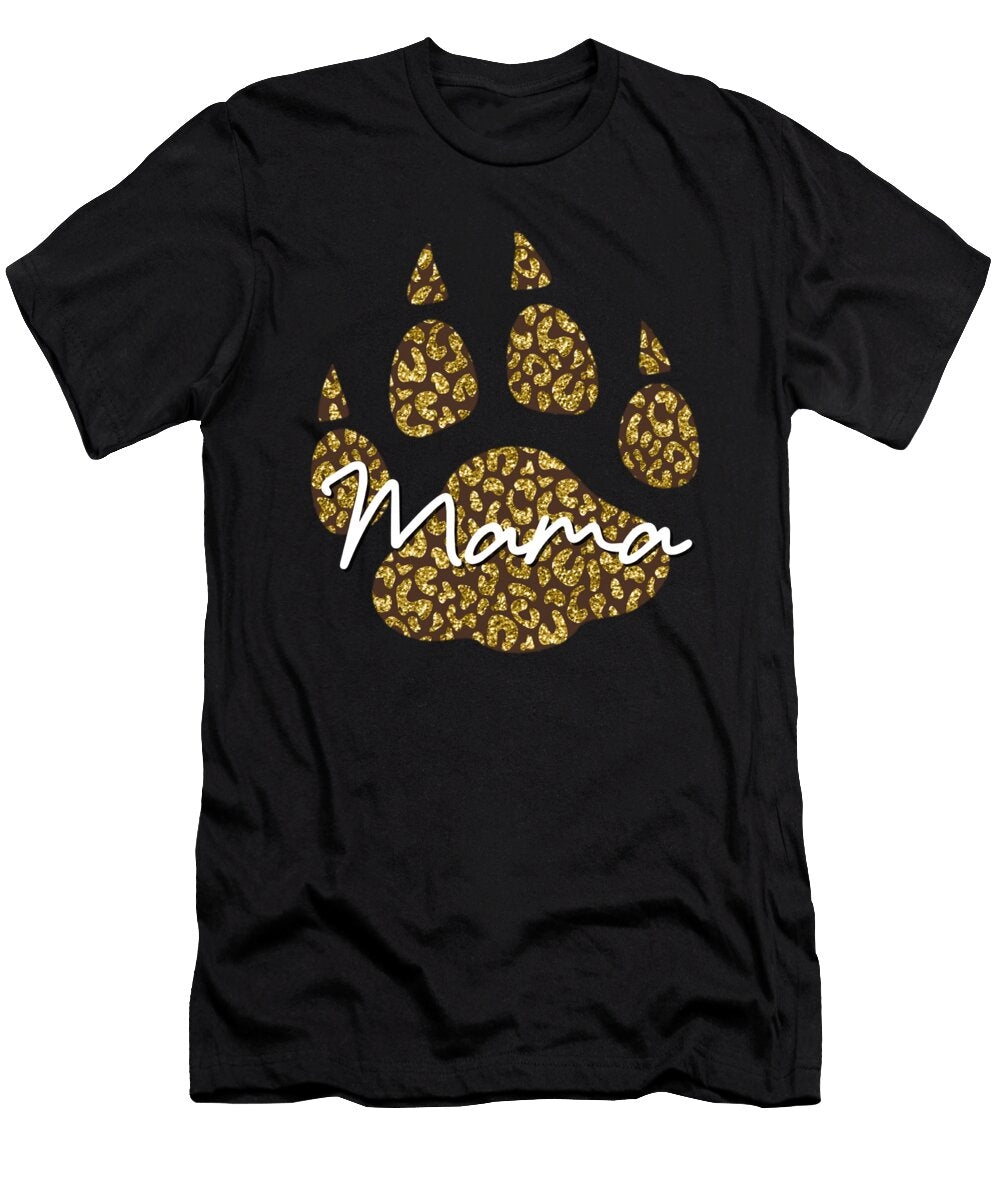 Leopard Print on Leopard Paw Mama Quote Gift 2021 Licensed Art T-Shirt