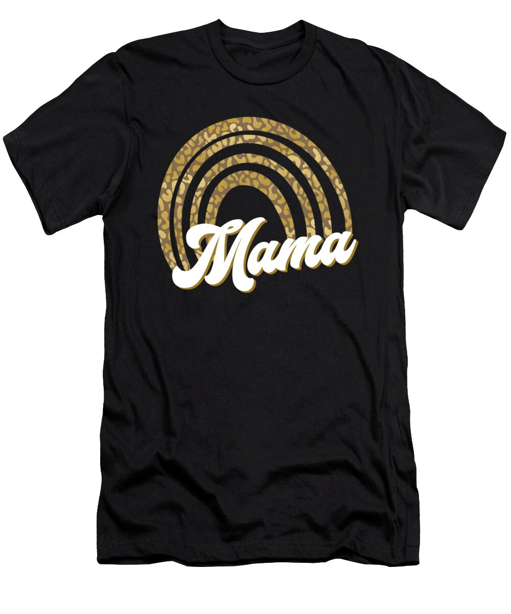 Leopard Print on Leopard Rainbow Mama Quote Licensed Art T-Shirt