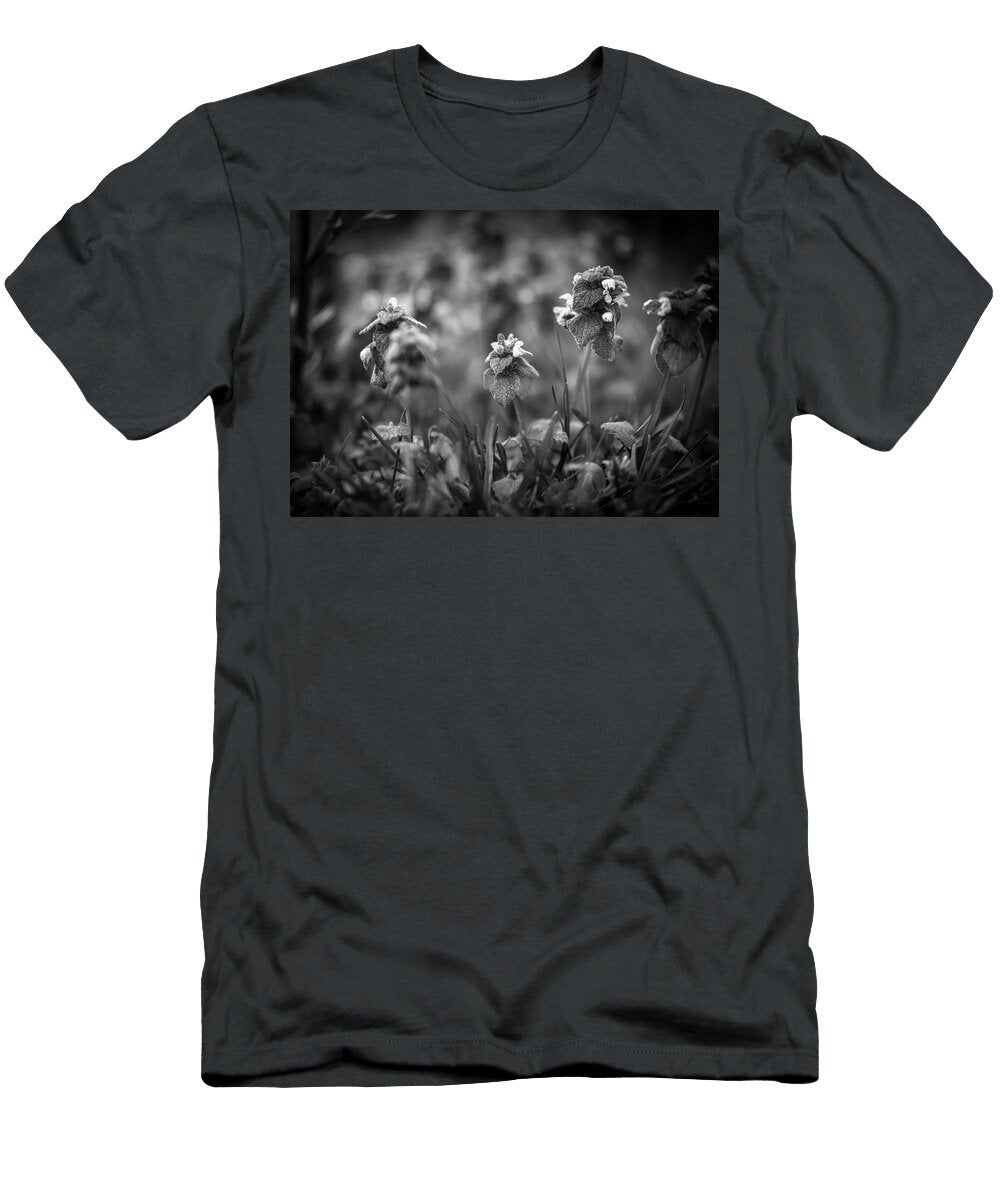 Light on Deadnettle in Black and White Greg Mimbs T-Shirt