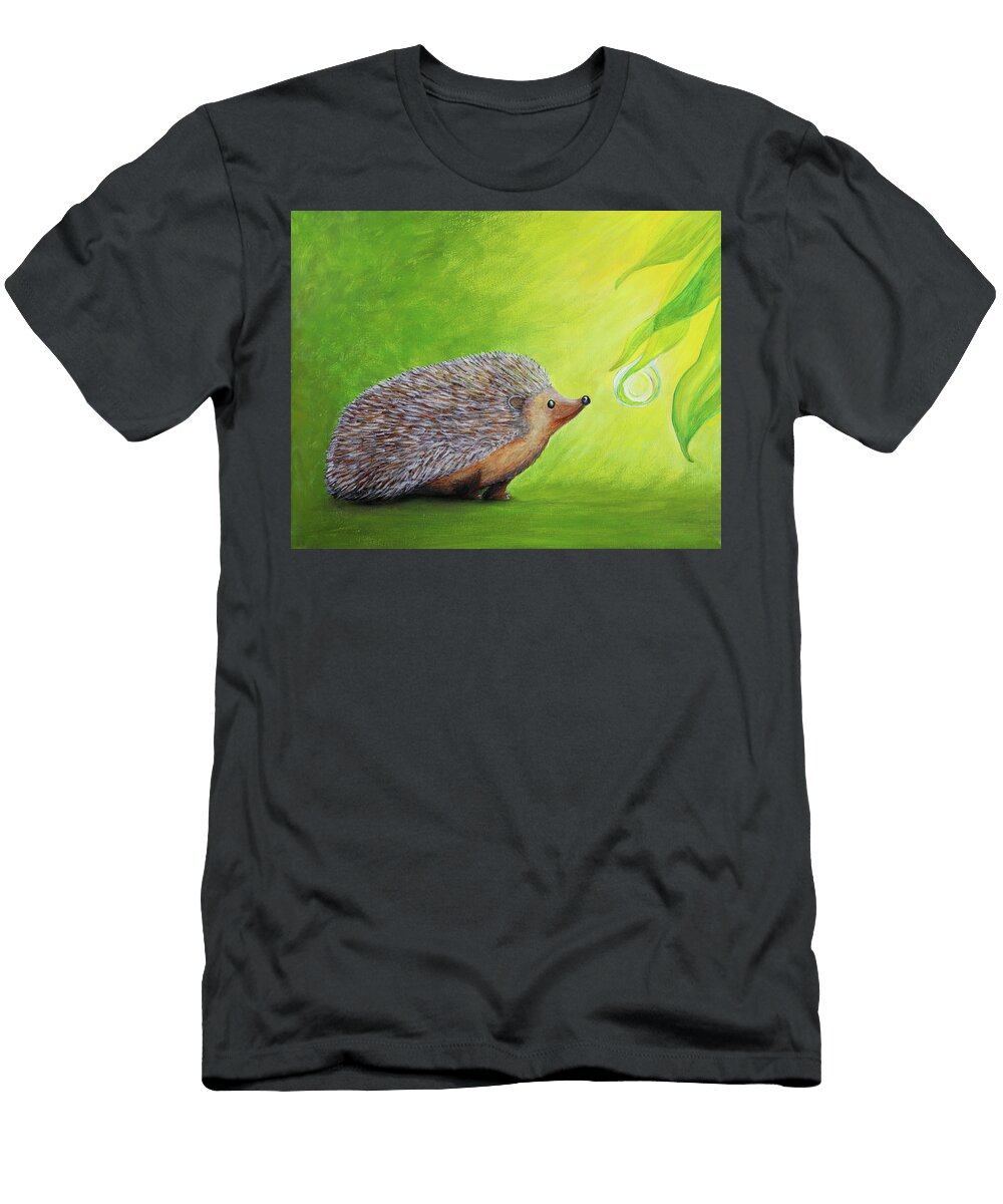 Little Hedgehog and Dewdrop Iryna Goodall T-Shirt