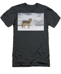 Lone Coyote on a Snowy Field Julie Argyle T-Shirt
