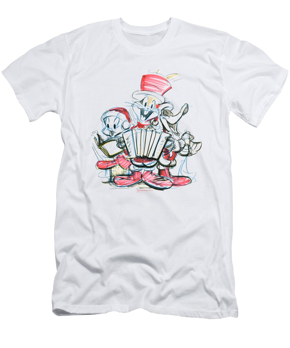 Looney Tunes Holiday Sketch Thats All Folks Sarah Deen T-Shirt