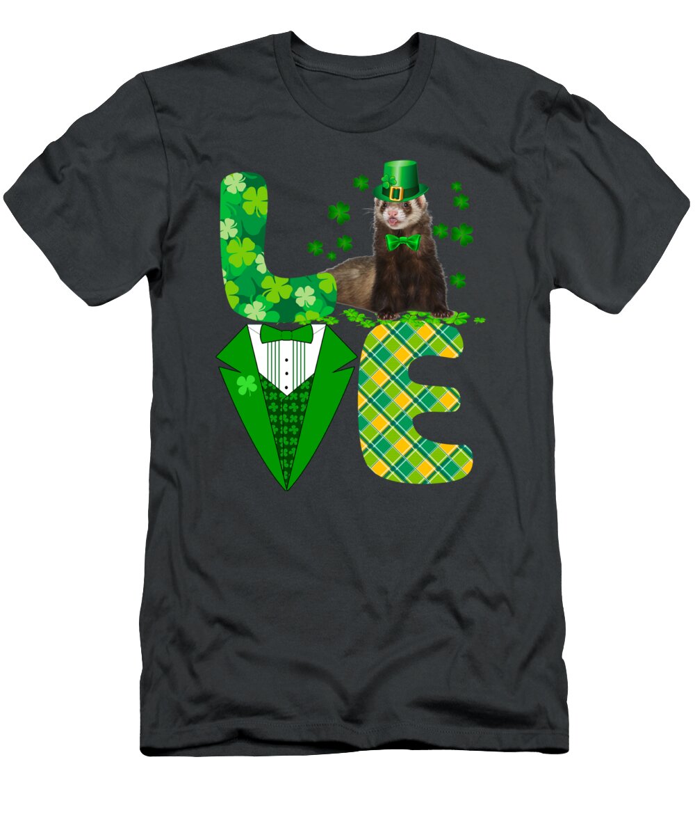 Love Ferret Leprechaun Irish Shamrockin St Patrick Day Legend Pable T-Shirt