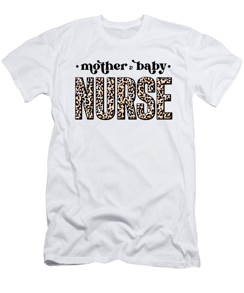 Love Heart Delivery Nurse Leopard Print Nursing Deon Du Plessis Art T-Shirt