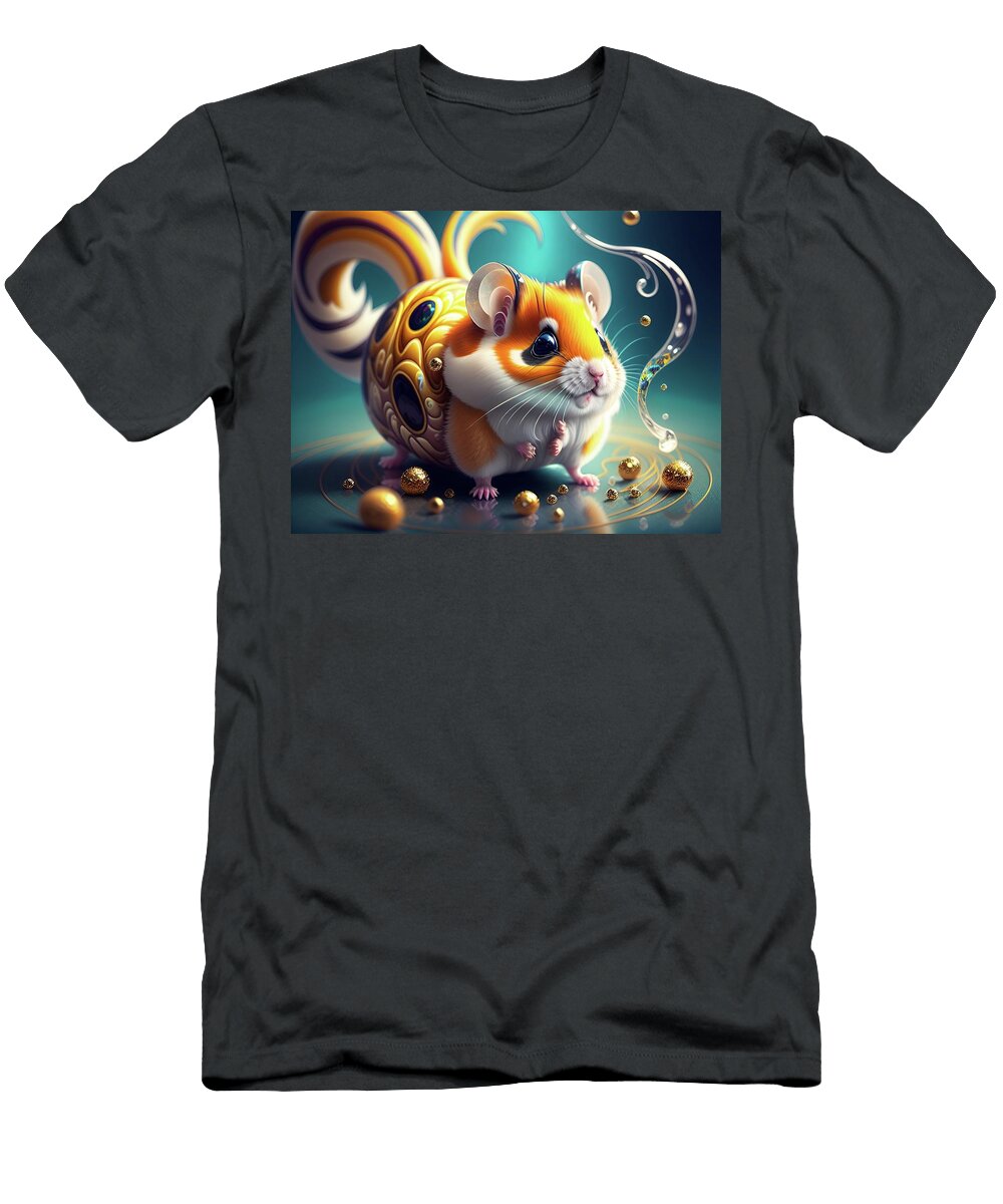 Luxurious Futuristic Hamster with Jewelry Marcus Walton T-Shirt