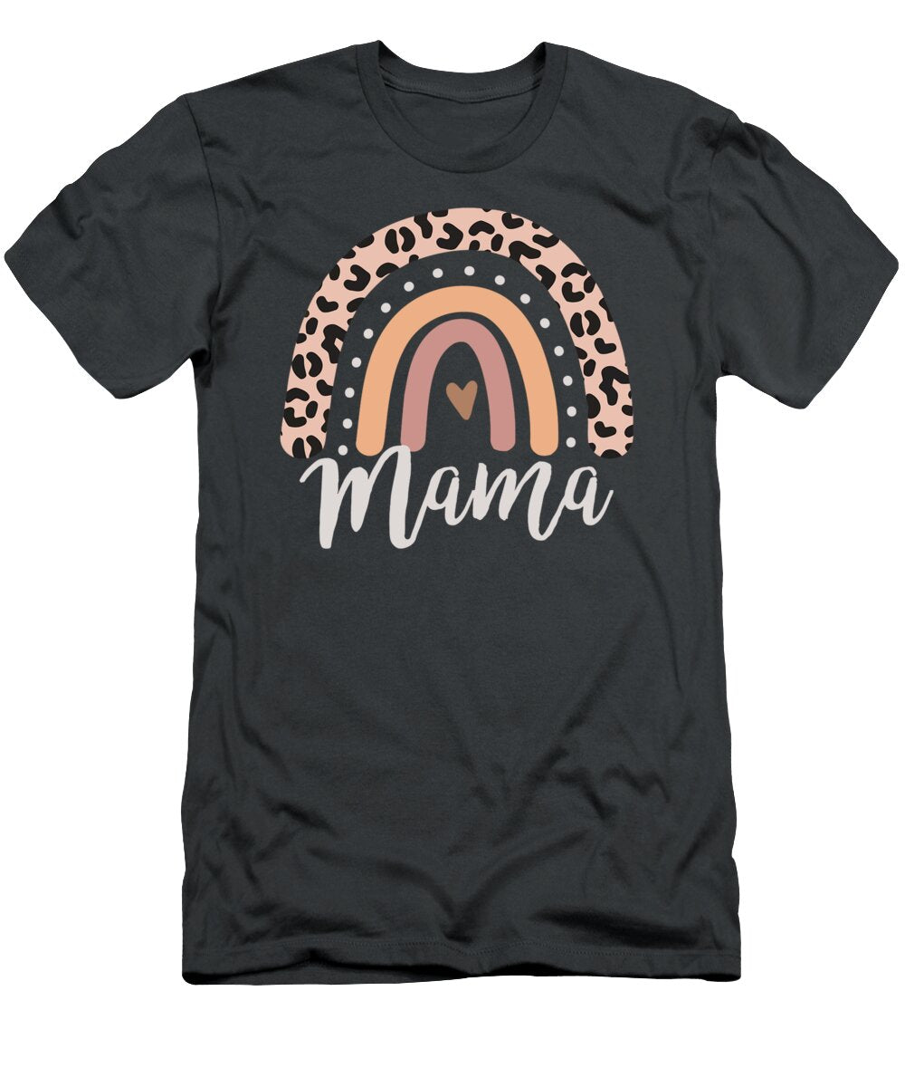 Mama Leopard Rainbow Cheetah Print Mommy Graphic Barima Lilias T-Shirt