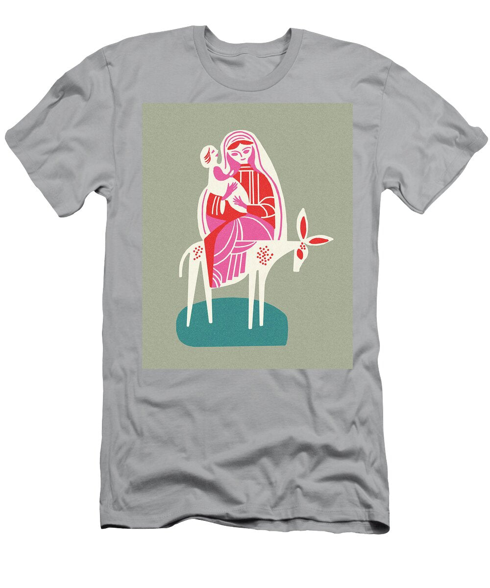 Mary and Baby Jesus on a Donkey Csa Images T-Shirt