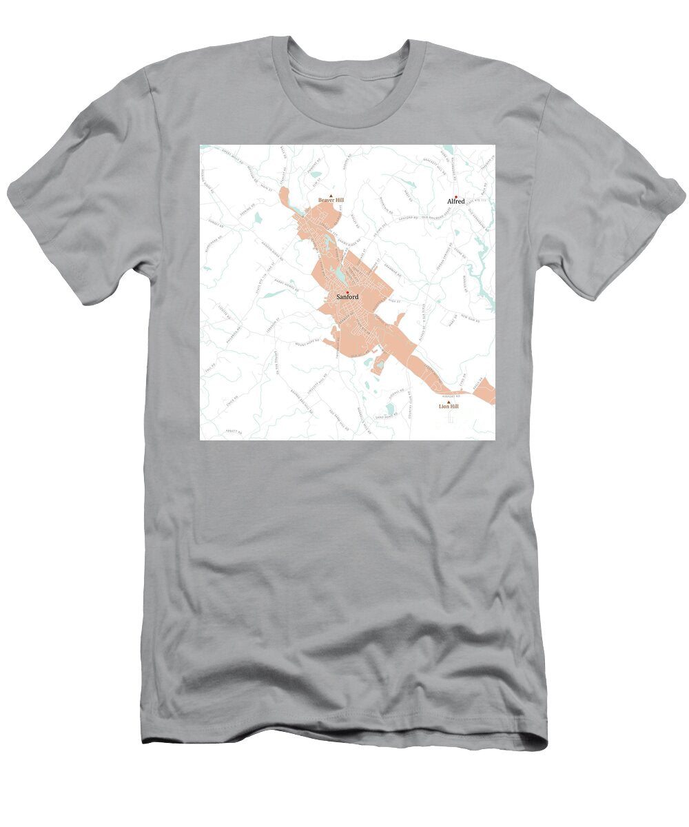 Me York Sanford Vector Road Map Frank Ramspott T-Shirt