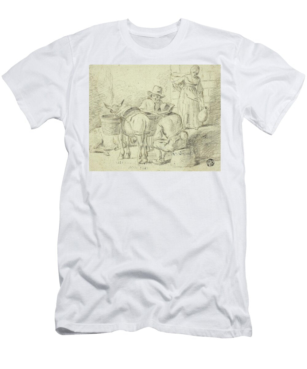 Men and Donkeys Woman with Pitcher Sir Edwin Henry Landseer T-Shirt