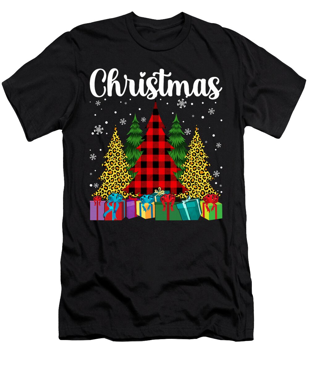 Merry Christmas Trees with Cheetah Print Buffalo Sophie Eleanor T-Shirt