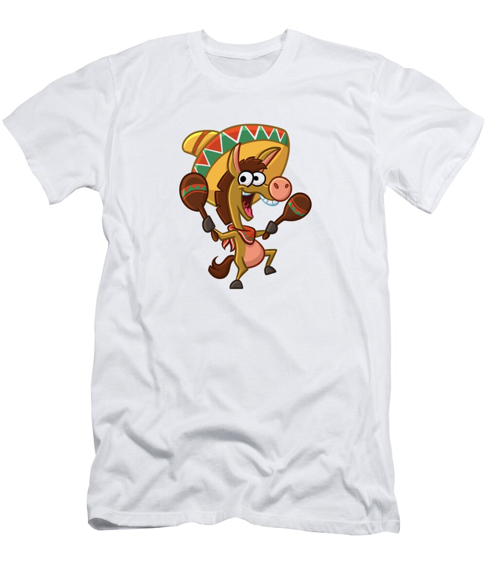 Mexican Donkey with Maracas Johnnie Art T-Shirt