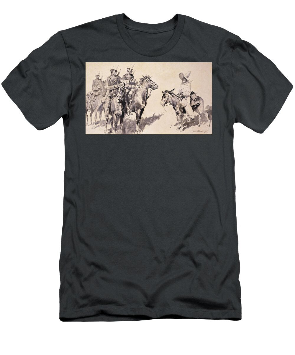 Mexican Gendarmes Asking the Way Frederic Remington T-Shirt