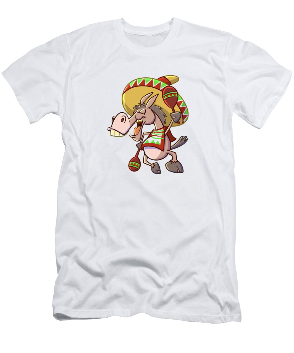 Mexican Happy Donkey Johnnie Art T-Shirt