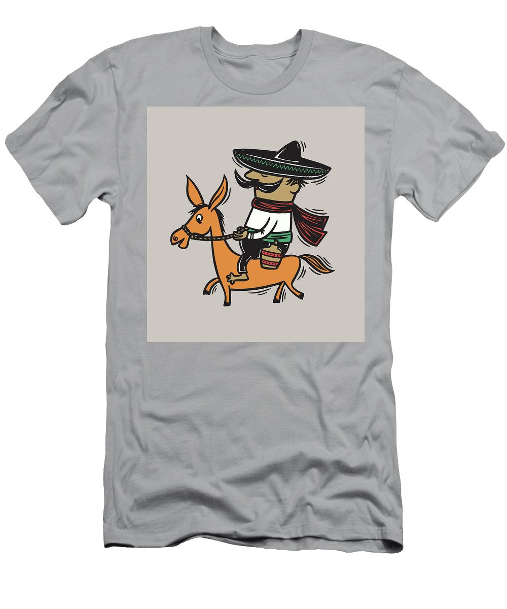 Mexican Riding a Horse Csa Images T-Shirt