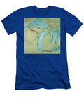 Michigan State USA 3d Render Topographic Map Border Frank Ramspott T-Shirt