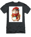 Moles Cute Christmas Hamster with Lights Watercolor Illustration Clint Mclaughlin T-Shirt