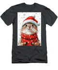 Moles Cute Hedgehog Wearing Santa Hat for Christmas Rhys Jacobson T-Shirt
