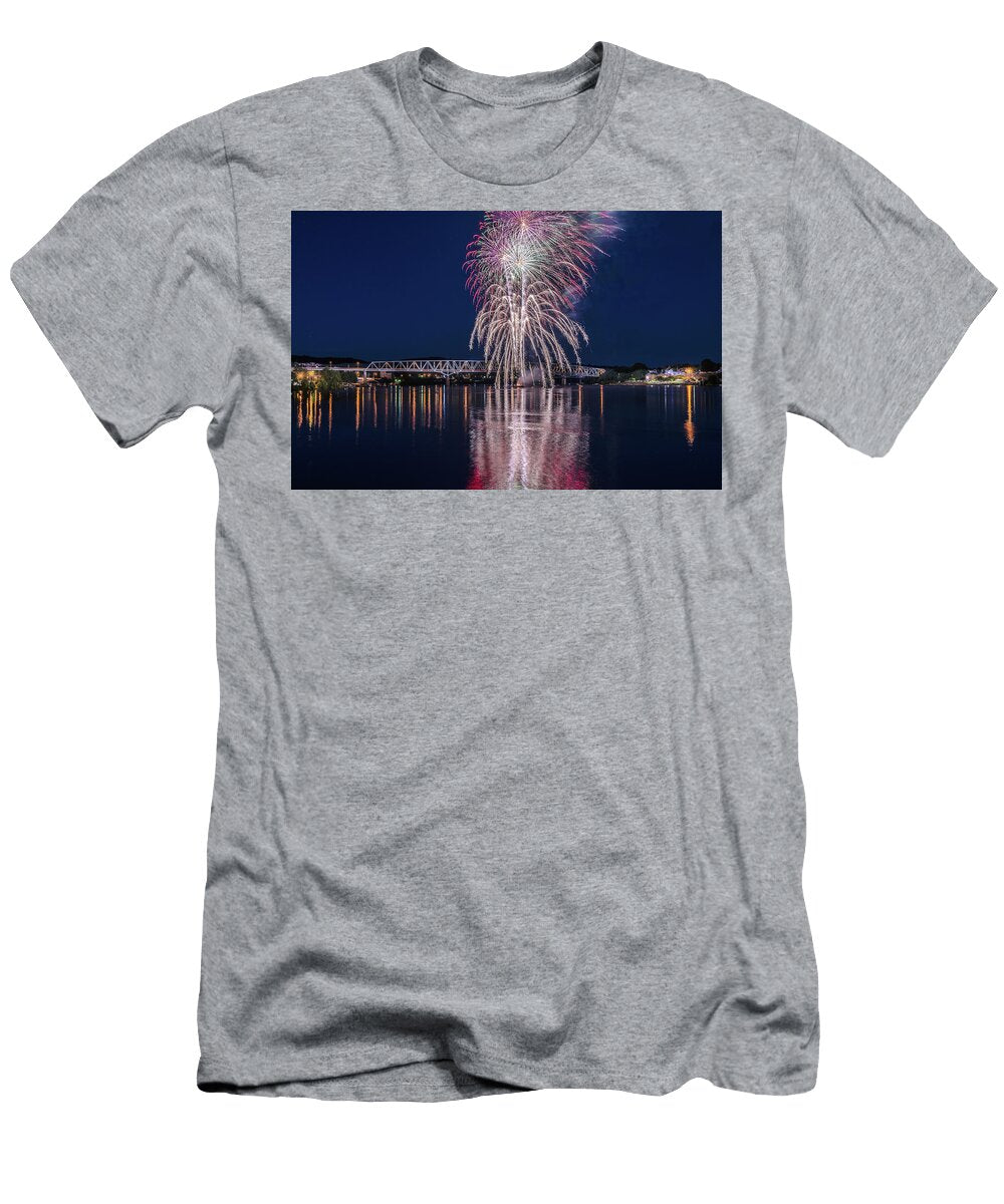 Monaca Bridge Fireworks Rj Stein Photography T-Shirt