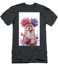 Mongoose Cute Ferret with Floral Crown Watercolor Painting Adrien Efren T-Shirt