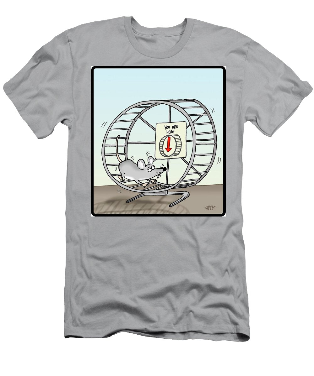 Mouse in a Wheel Looks At Directory Jon Carter T-Shirt