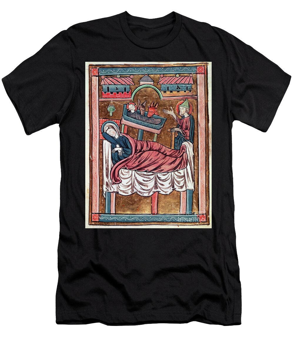 Ms 3016 Fol 8 the Nativity From Psautier a Lusage De Paris French School T-Shirt