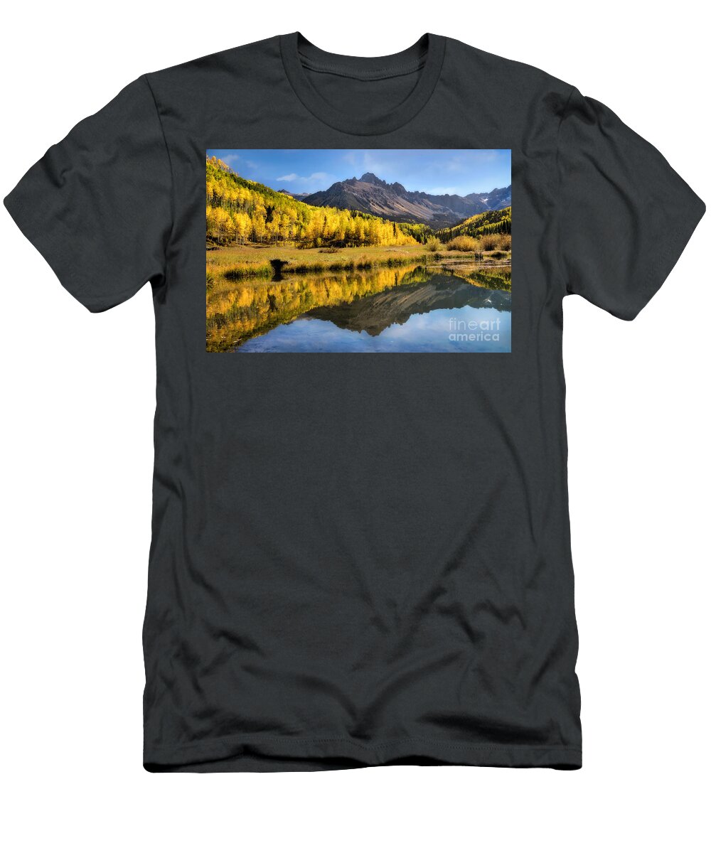 Mt Sneffels Reflecting in the Beaver Pond Ronda Kimbrow T-Shirt