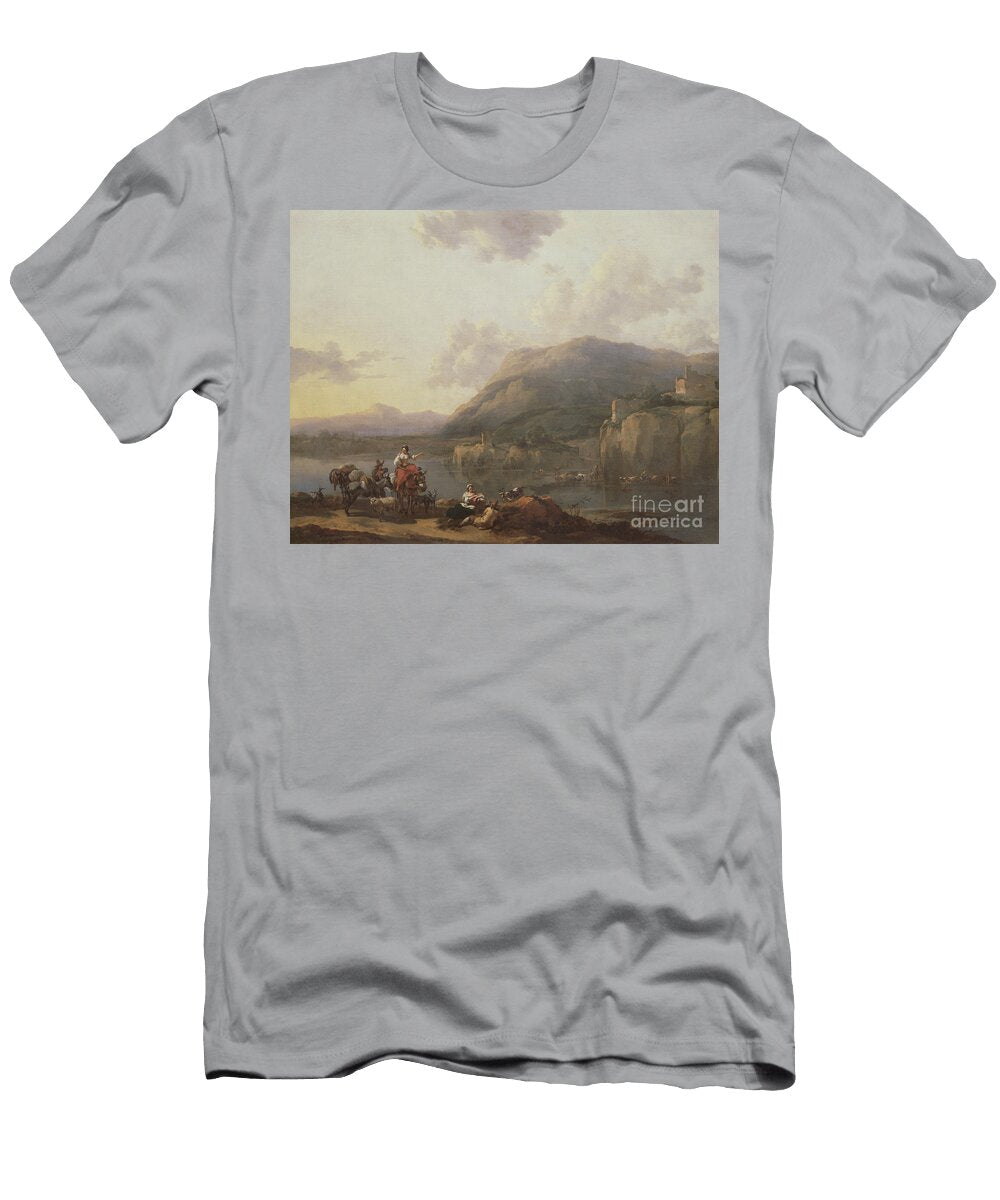 Mule Driver By a Ford Nicolaes Pietersz Berchem T-Shirt