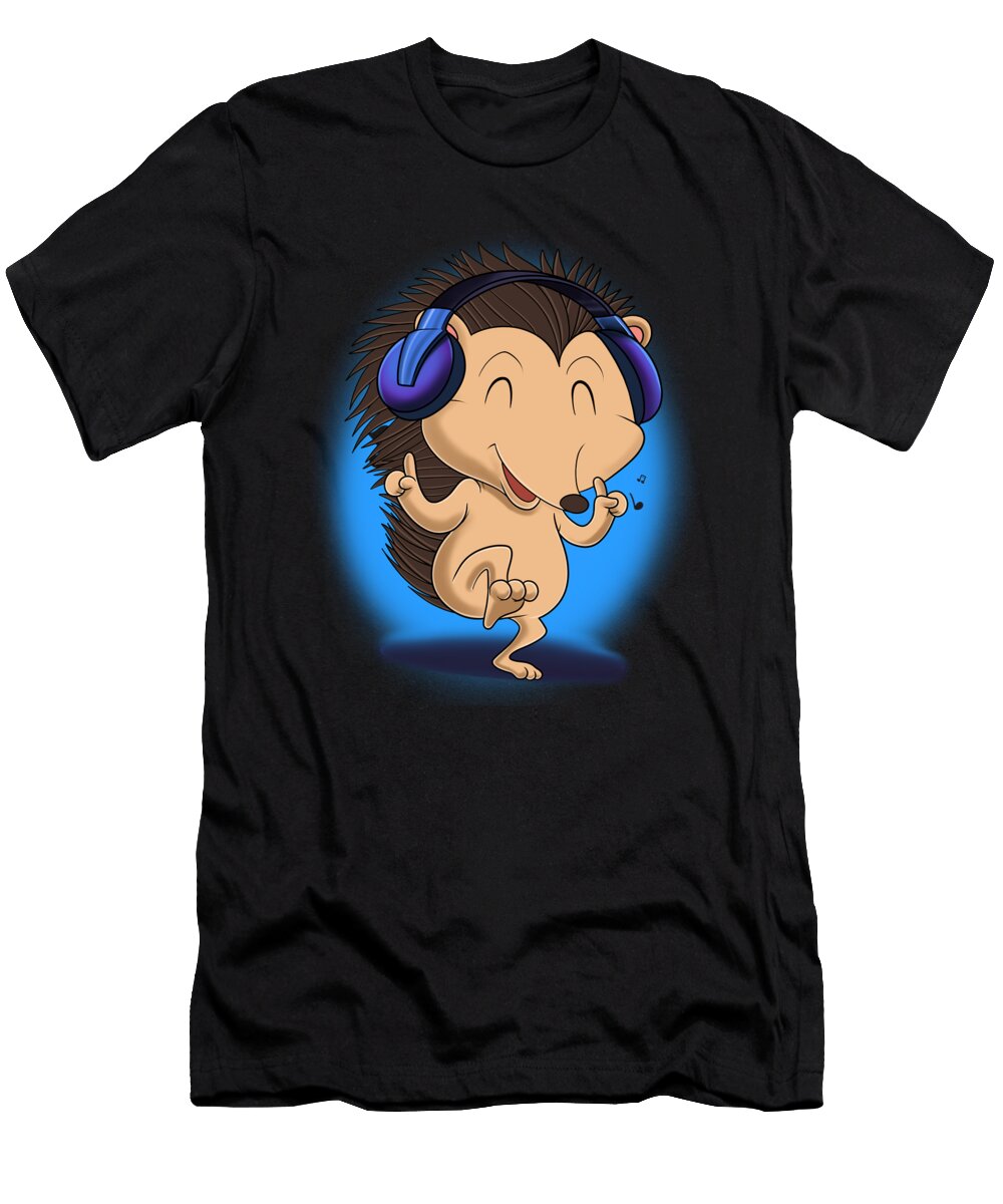 Music Lover I DJ Headphones I Hedgehog Maximus Designs T-Shirt
