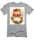 Muskrat Cute Hamster Wrapped in Christmas Lights Watercolor Illustration Clint Mclaughlin T-Shirt