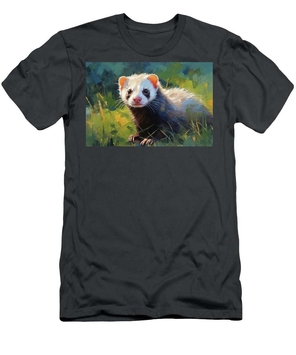 Mystic Ferret a Brush with Autumn Don Northup T-Shirt