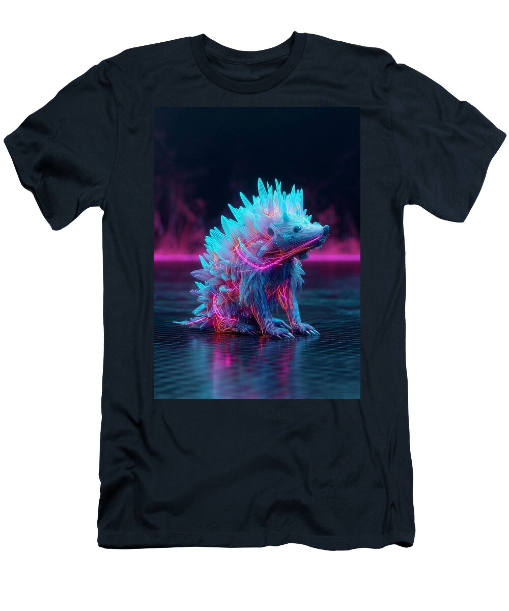 Neon Glowing Hedgehog Porcupine Grayson Sheppard T-Shirt