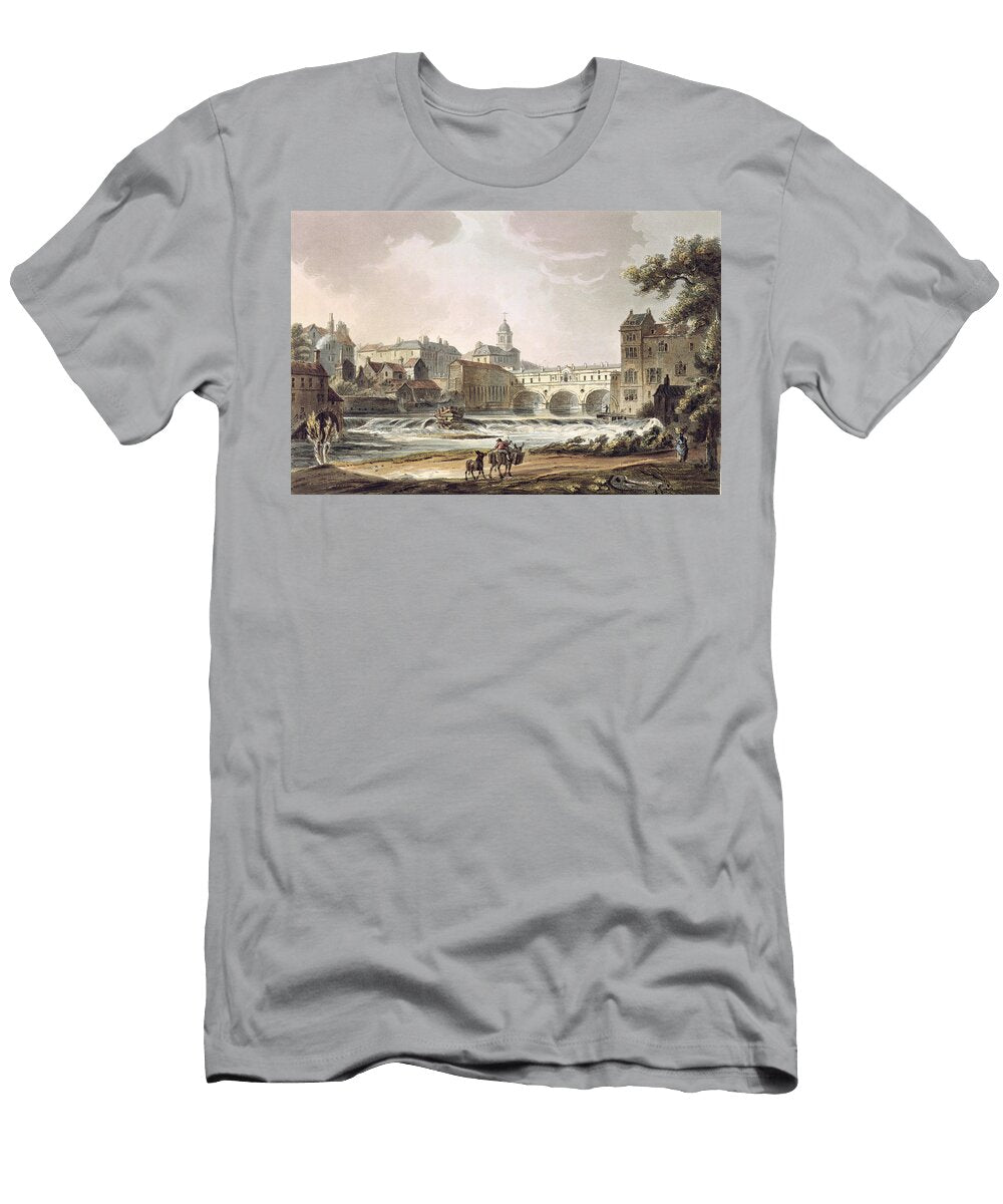 New Bridge From Bath Illustrated John Claude Nattes T-Shirt