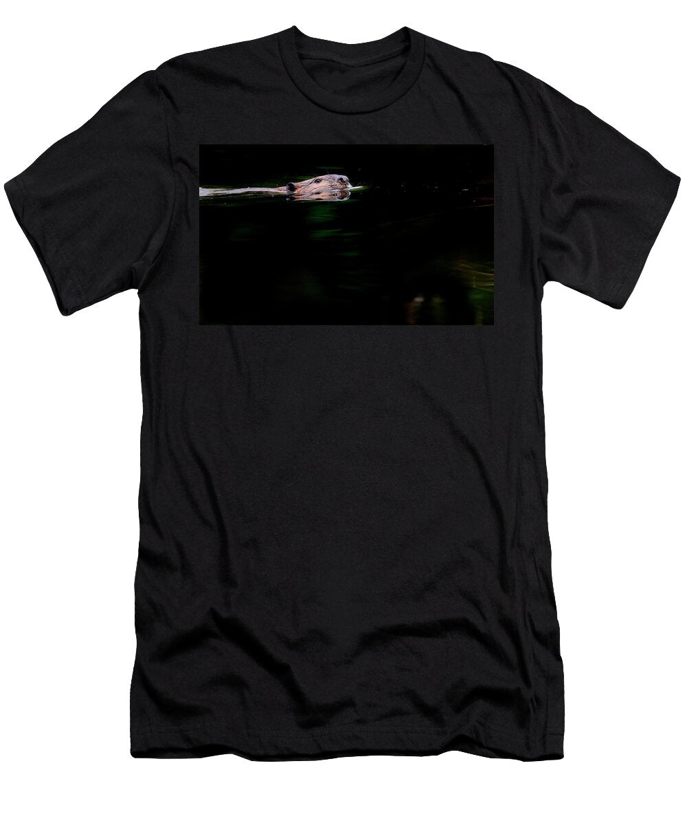 North American Beaver Swimming with Head Above Water Oscar Dewhurst Natureplcom T-Shirt