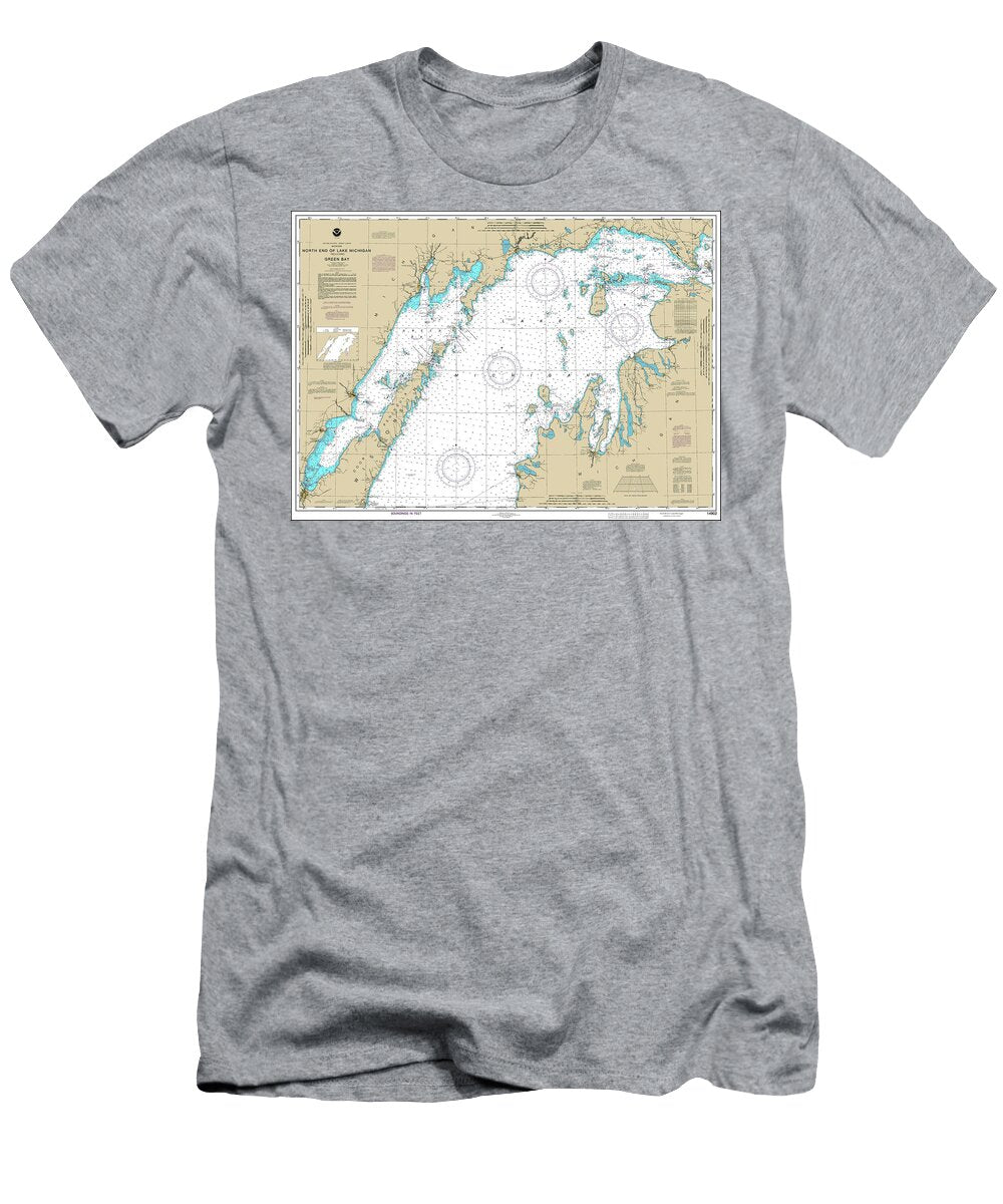 North End of Lake Michigan Nautical Chart Map 2024 Carol Japp T-Shirt