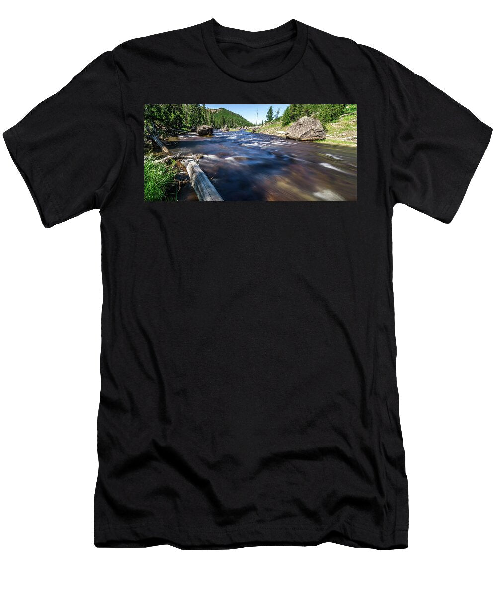 Obsidian Creek River in Yellowstone Wyoming Alex Grichenko T-Shirt