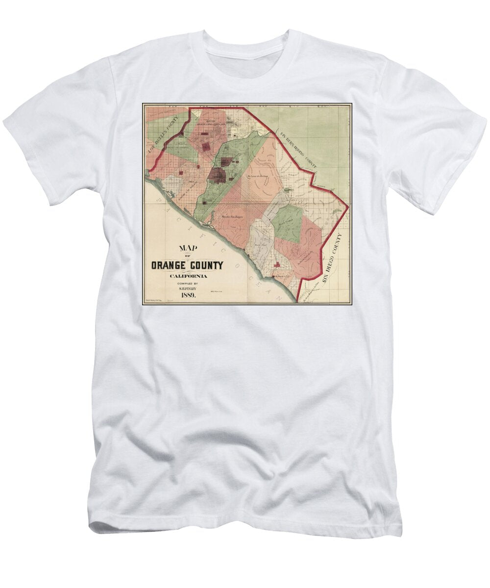 Orange County California Vintage Map 1889 Carol Japp T-Shirt