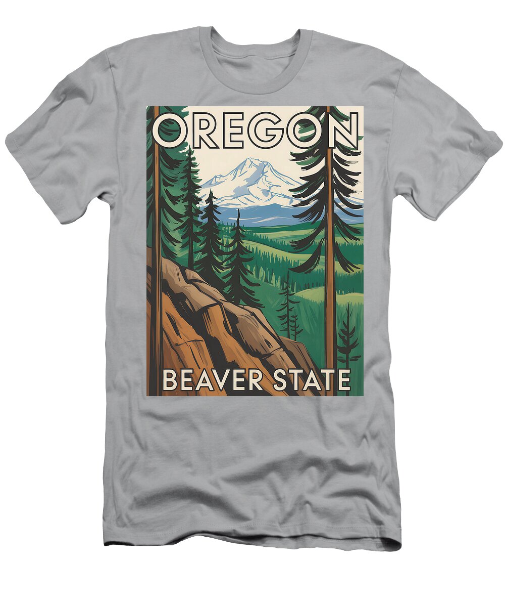 Oregon Mountain Landscape Real Art T-Shirt