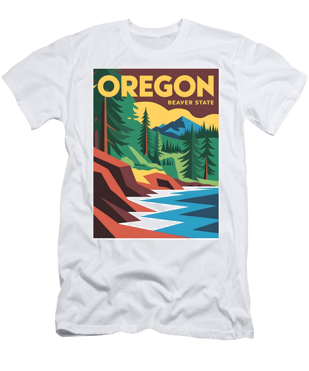 Oregon Scenic Landscape Real Art T-Shirt