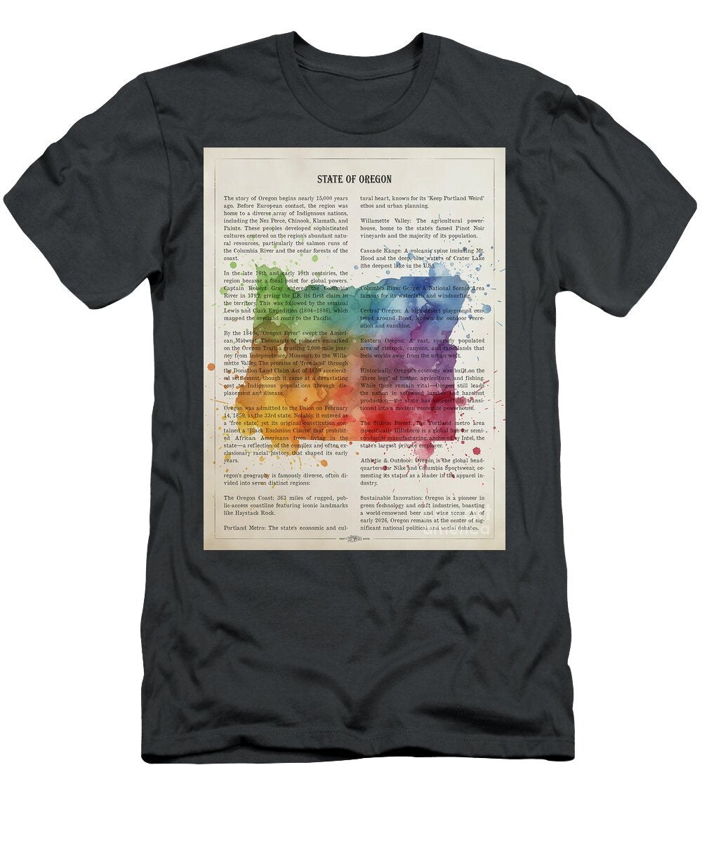 Oregon State Dictionary Page Aged Pixel T-Shirt