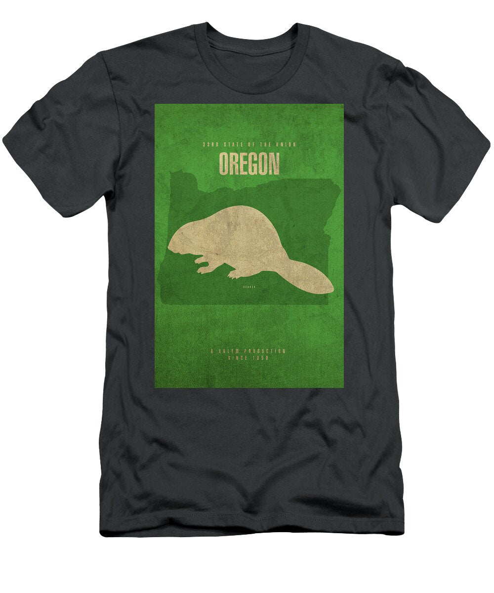 Oregon State Facts Minimalist Movie Poster Art Design Turnpike T-Shirt