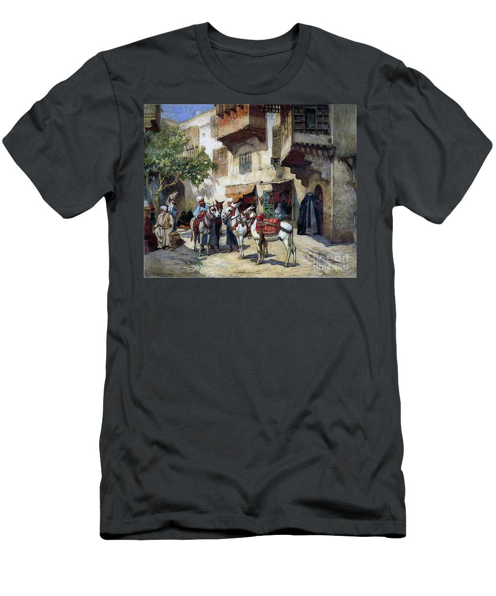 Oriental Street with Donkeys Frederick Arthur Bridgman T-Shirt