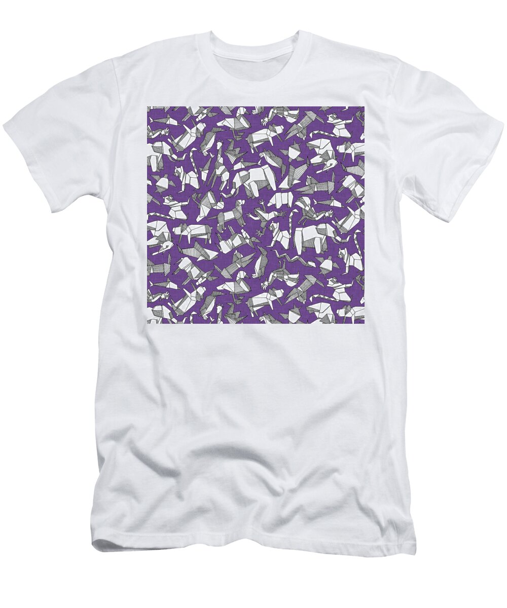 Origami Animal Ditsy Purple Variant 2 Sharon Turner T-Shirt