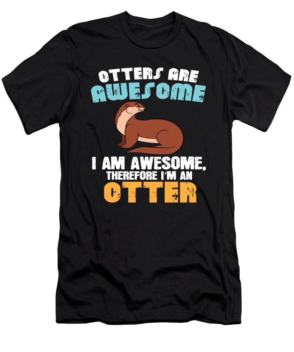 Otters Are Awesome Sweet Cute Animal Moon T-Shirt