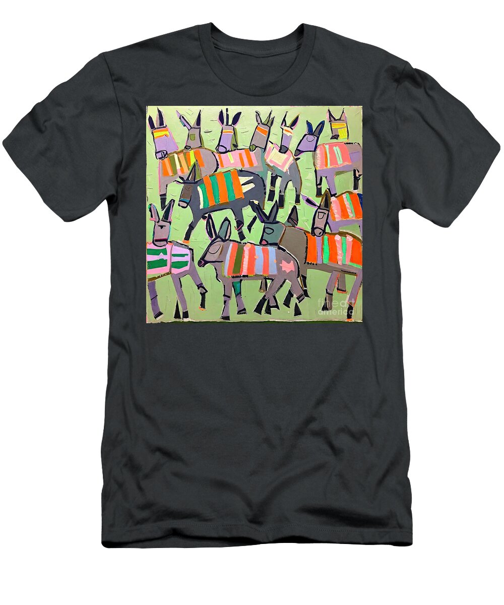 Painting Cotton Candy Donkeys Drawing Art Illustr N Akkash T-Shirt