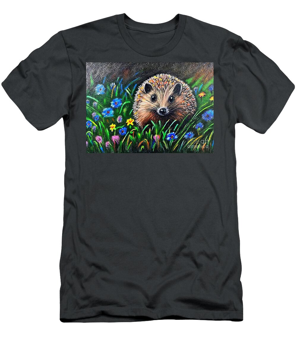 Painting Hedgehog Acrylic Painting Cute Animal Ar N Akkash T-Shirt