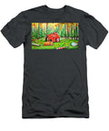 Painting Pink Donut Nature Illustration Green Tre N Akkash T-Shirt