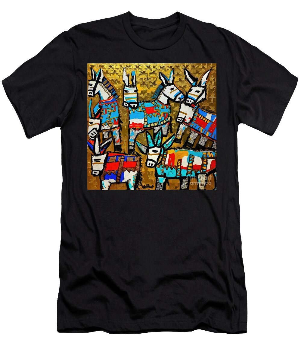 Painting Royal Donkeys Art Image Illustration Pa N Akkash T-Shirt